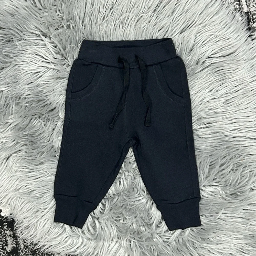 Kidential Baby French Terry Black Jogger Sweatpants Size 6/9 Month